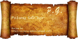 Polony Gábor névjegykártya