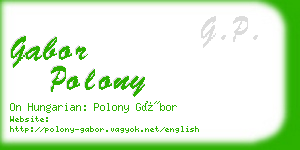 gabor polony business card